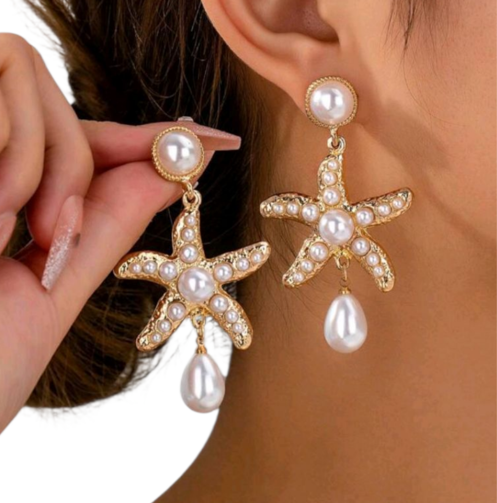 Starfish Pearl Earrings