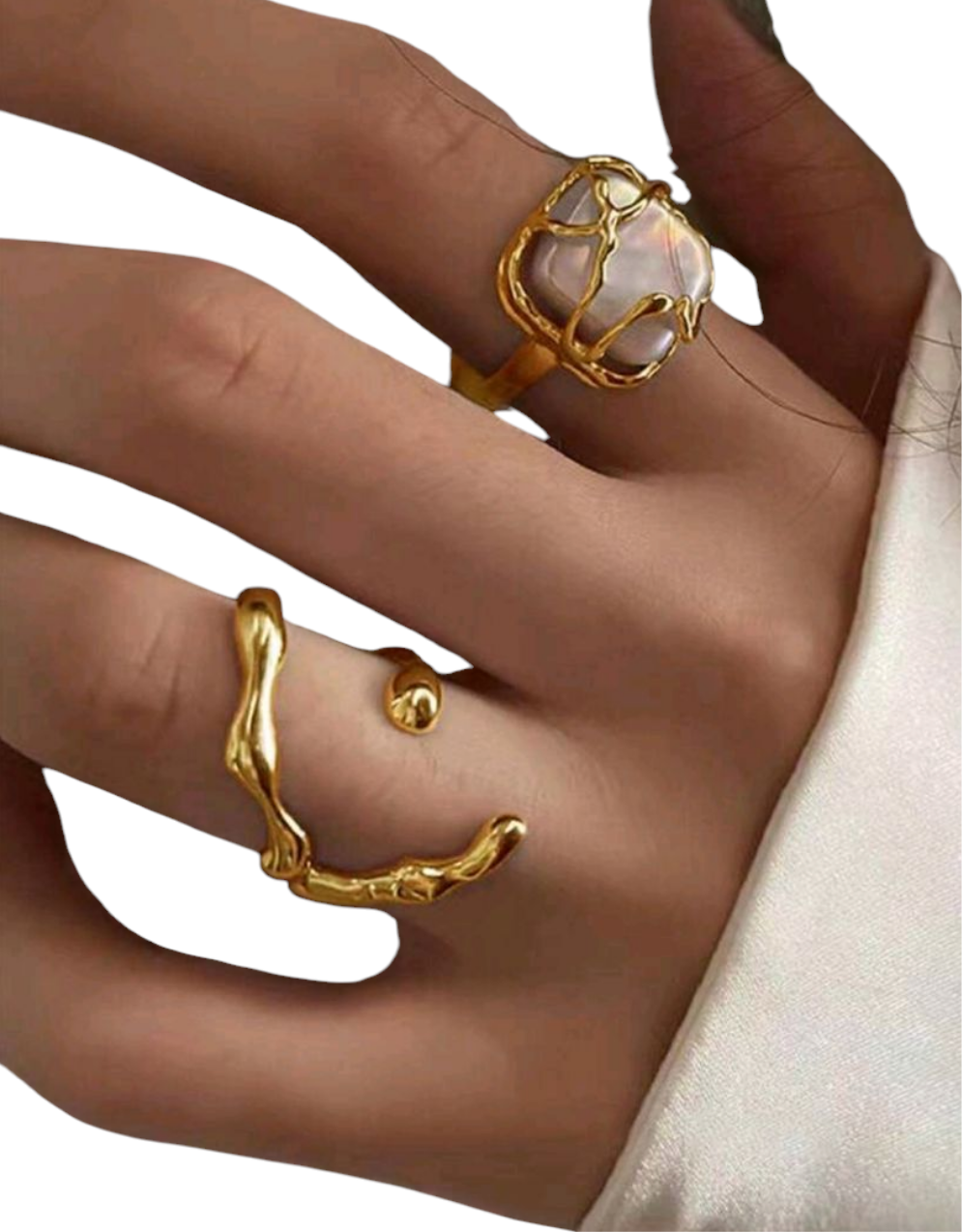 Nour hand rings - set of 2