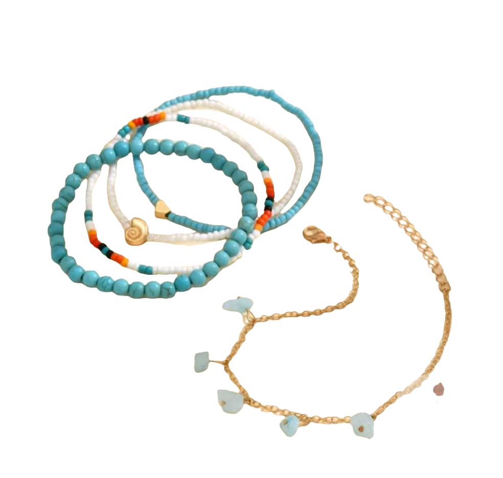 Anna anklets - set of 5