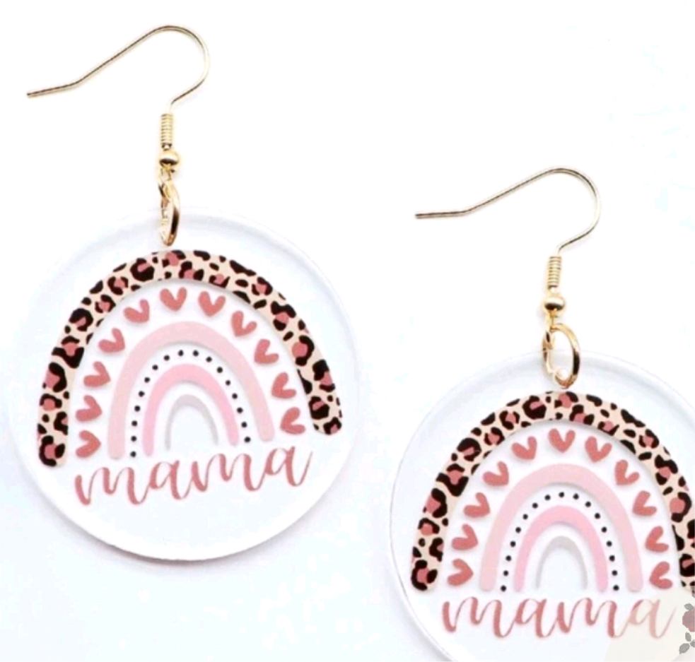 Mama earrings pink