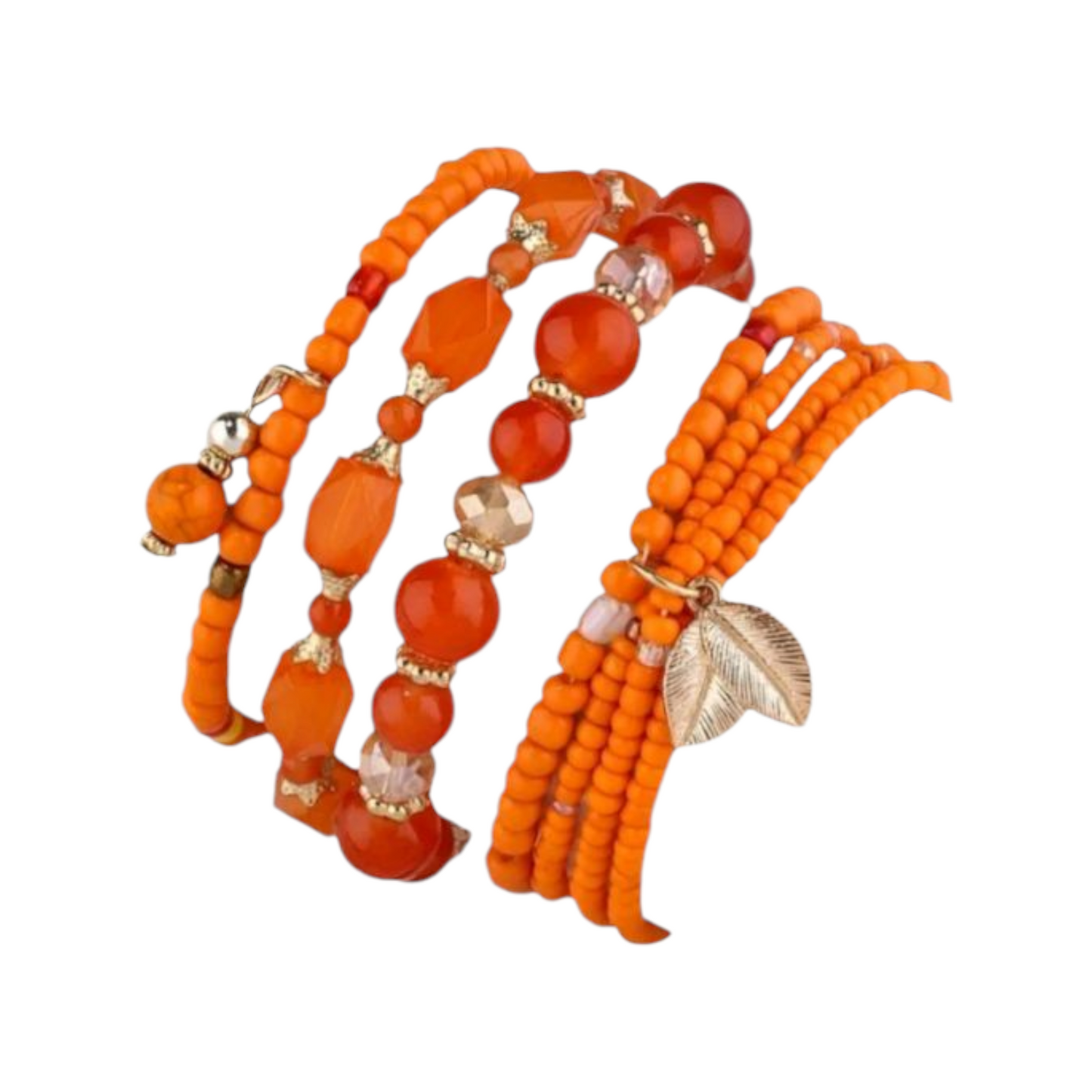 Orange beaded bracelets
