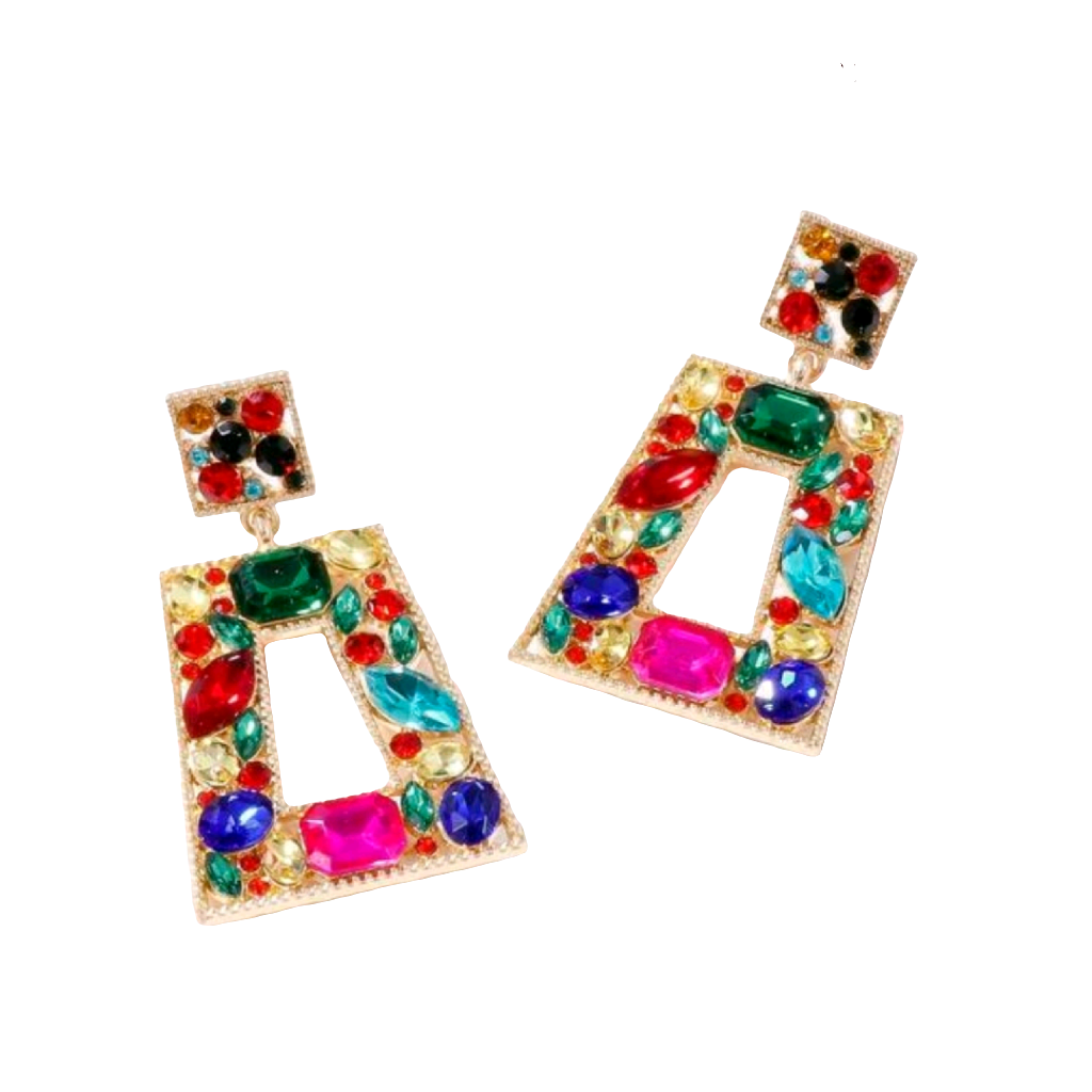 Colorful rhinestone earrings
