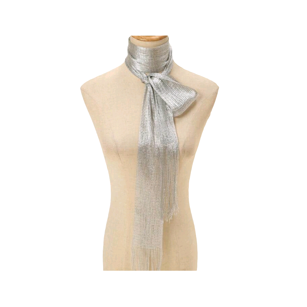 Silver chiffon scarf