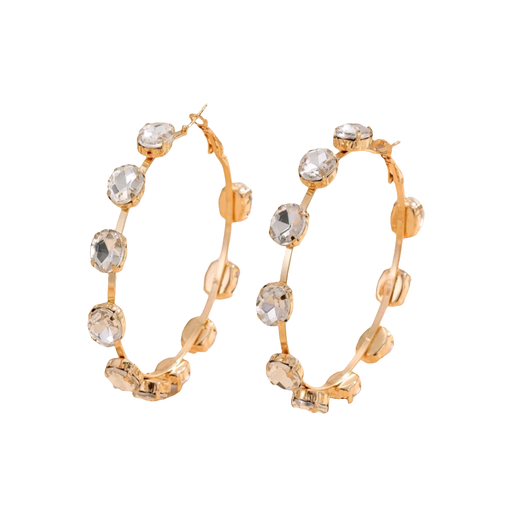 Rhinestone hoop earrings