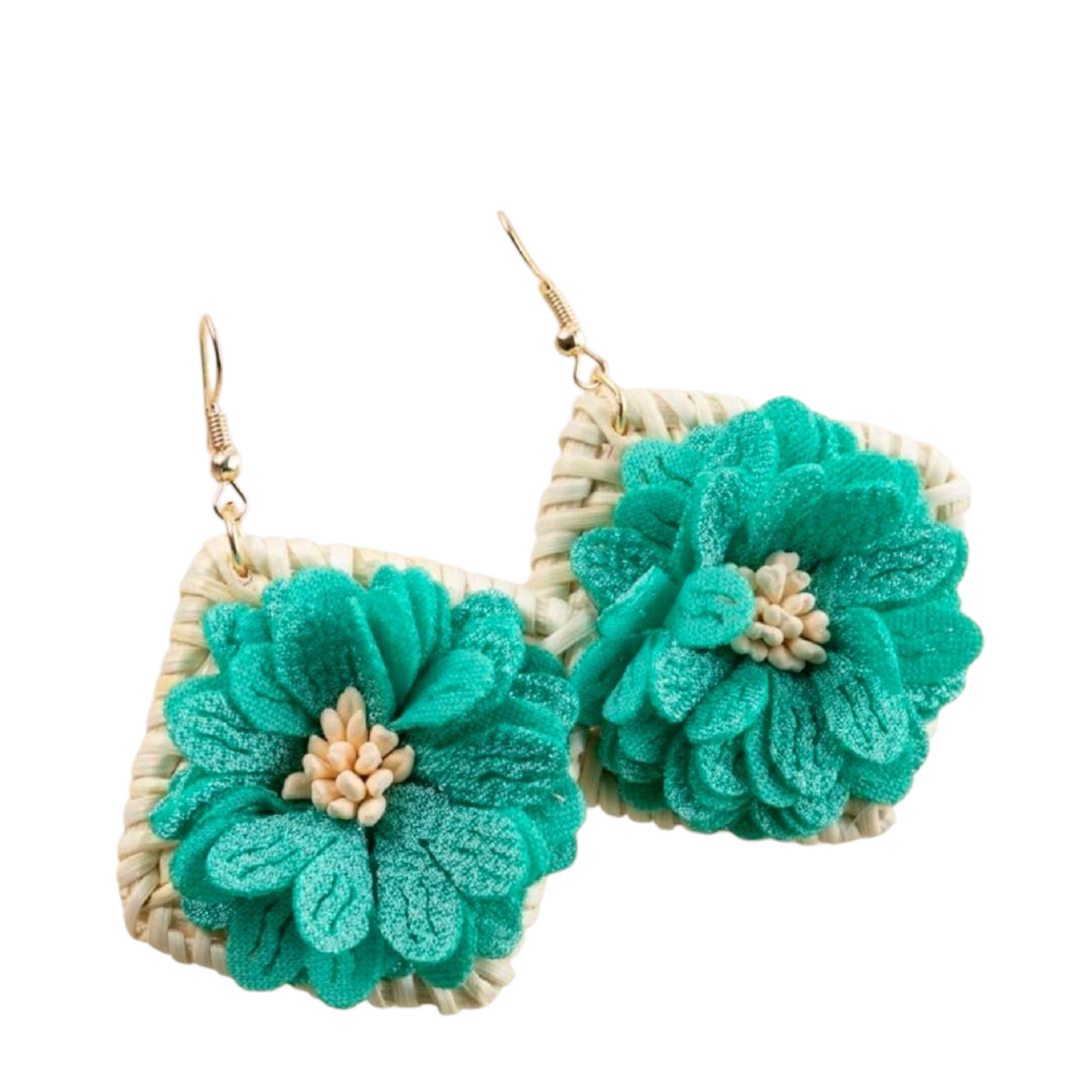 Square flower earrings