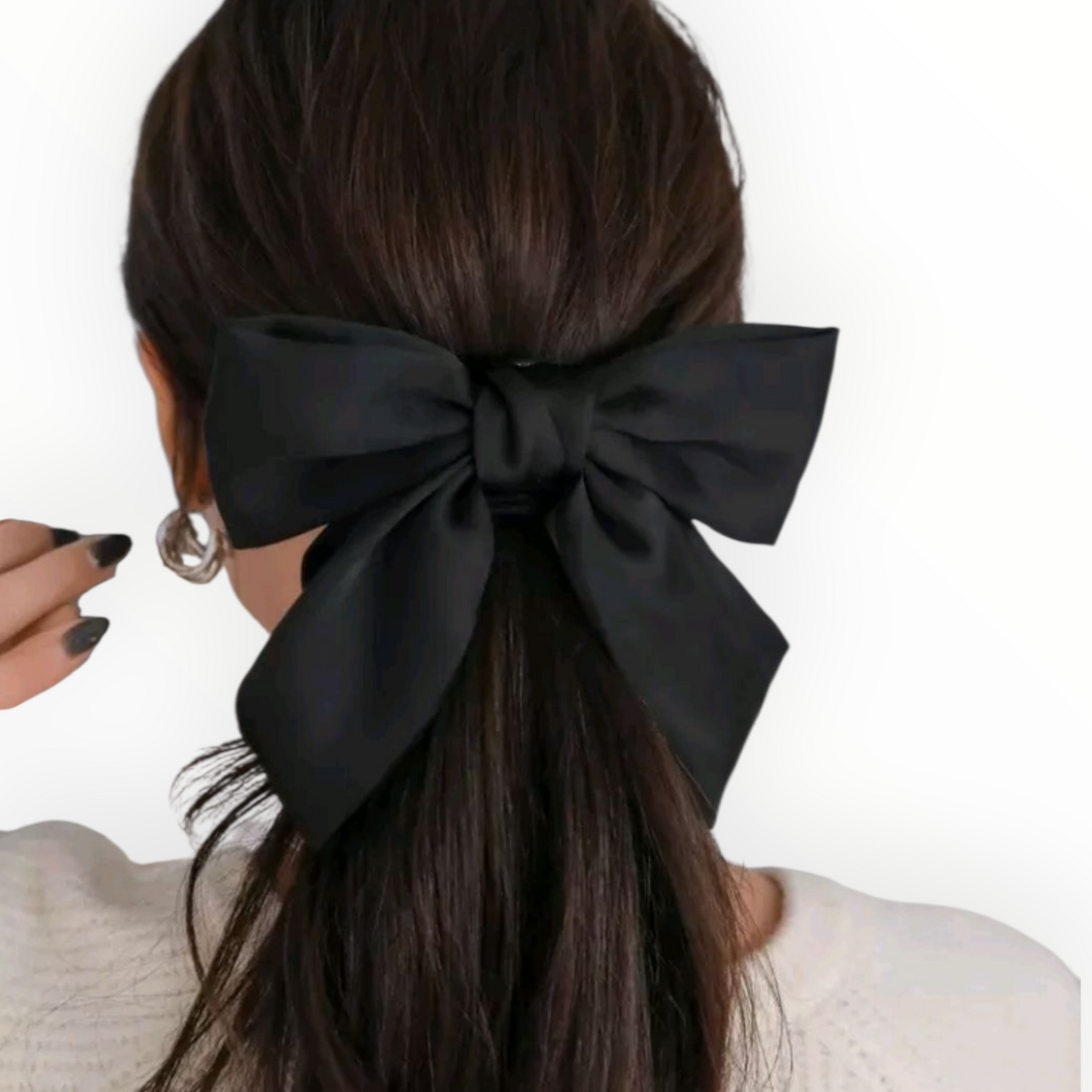 Lucy Bow Hair Clip Black