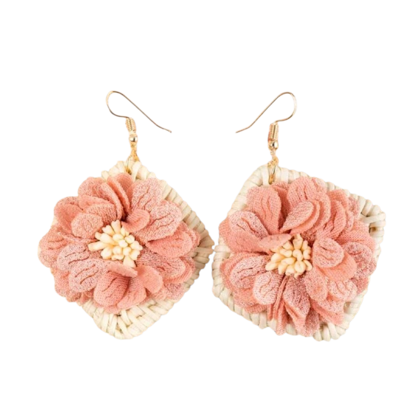 Square flower earrings