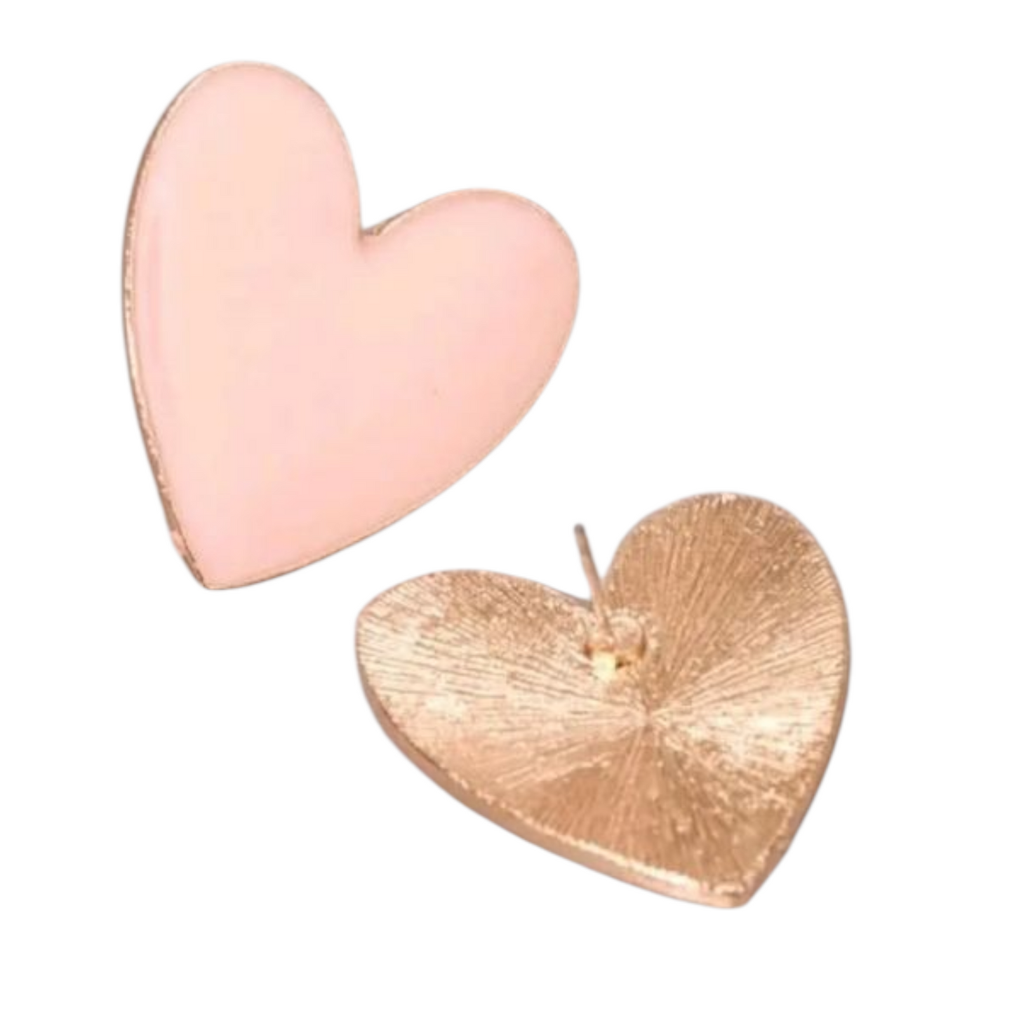Blush pink heart studs
