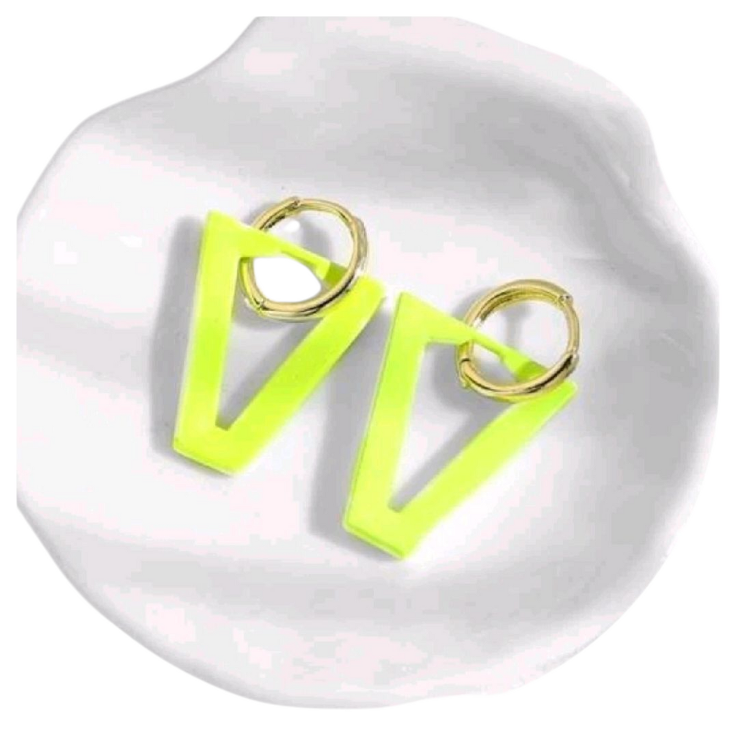 Electric lime earrings