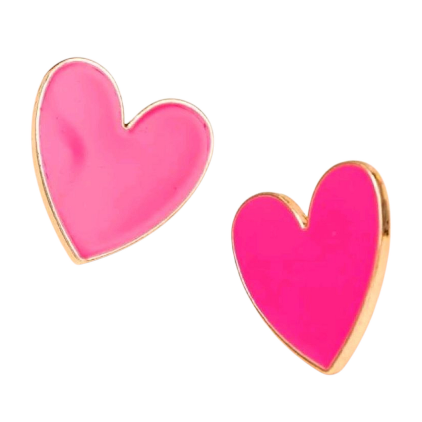 Vibrant fuchsia heart studs