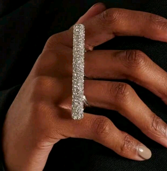 Rhinestone Double Hand Ring