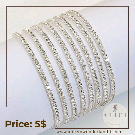 8pcs Rhinestone bracelets