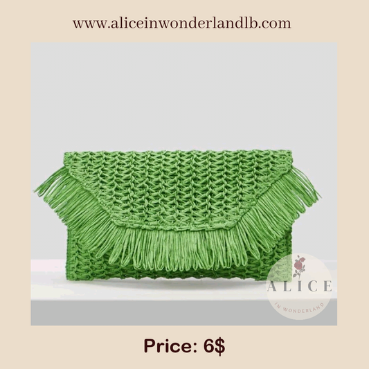 Green straw clutch