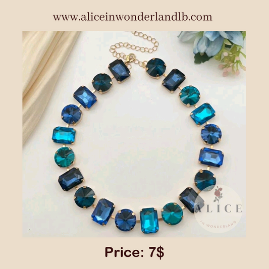 Blue crystal necklace