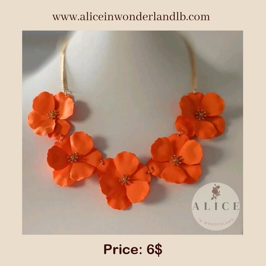 Orange flower necklace