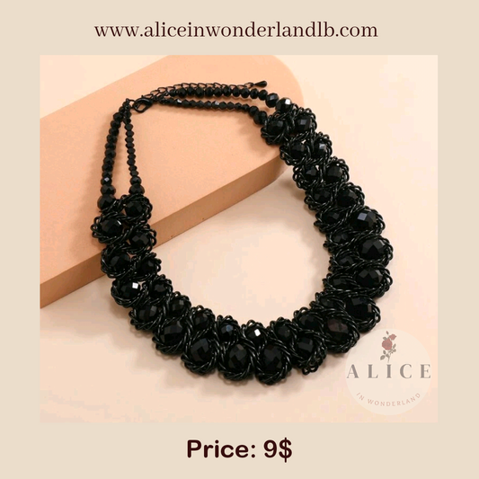 Black beaded necklace