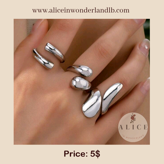 Tala hand rings set of 3 silver