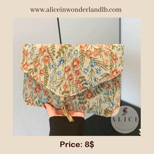 Floral vintage clutch