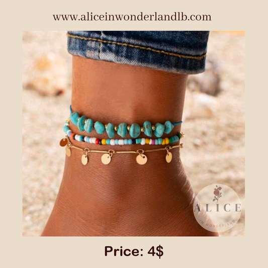 Hala anklets - set of 3