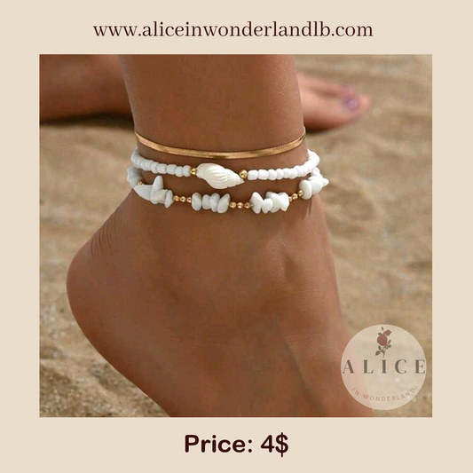 Noura anklets - set of 3