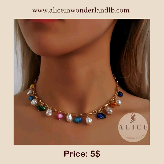 Colorful pearl necklace