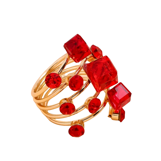 Crystal Red Hand Ring