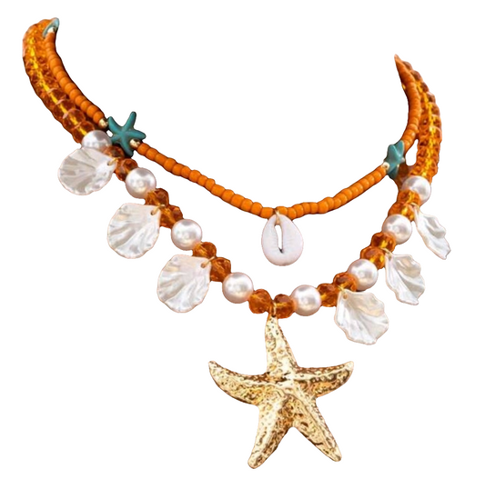 Strafish Orange Necklace - set of 2