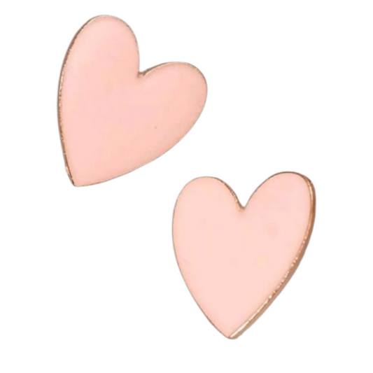 Blush pink heart studs