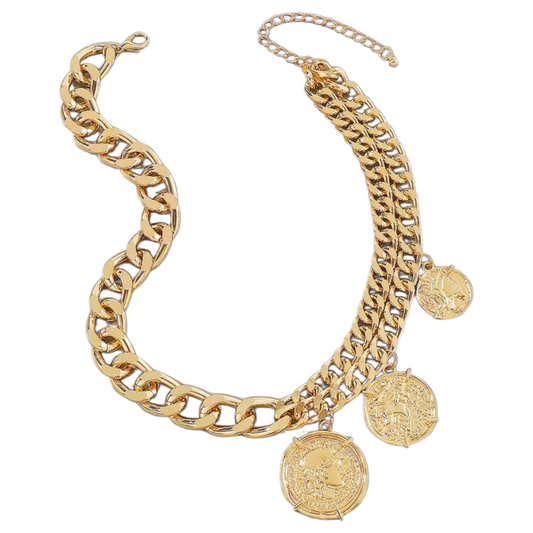 Antiquity Gold Coin Choker