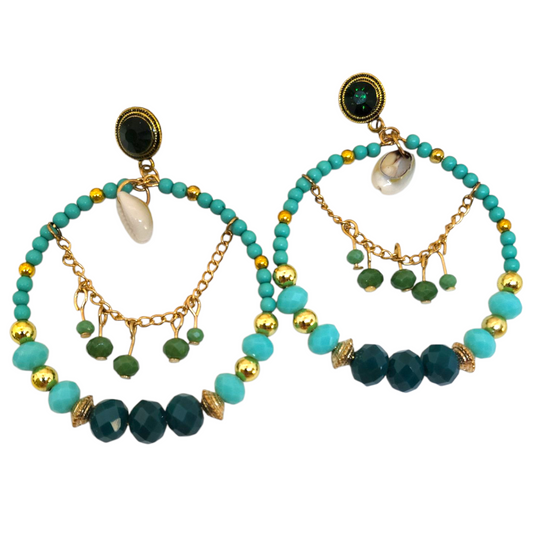 Bohemian bead drop earrings