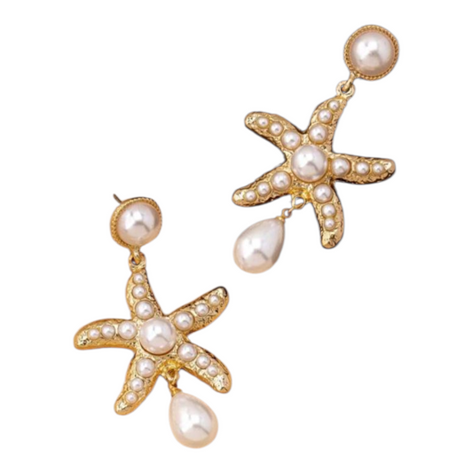 Starfish Pearl Earrings