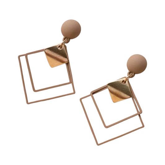 Triangle beige earrings