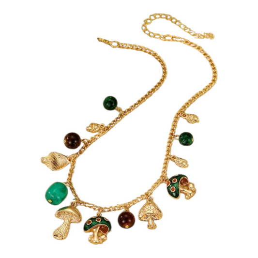 Green Mushroom Necklace