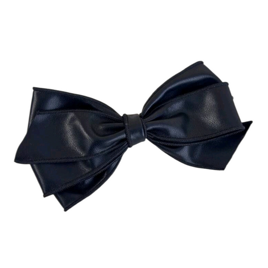 Leather Bow Hair Clip