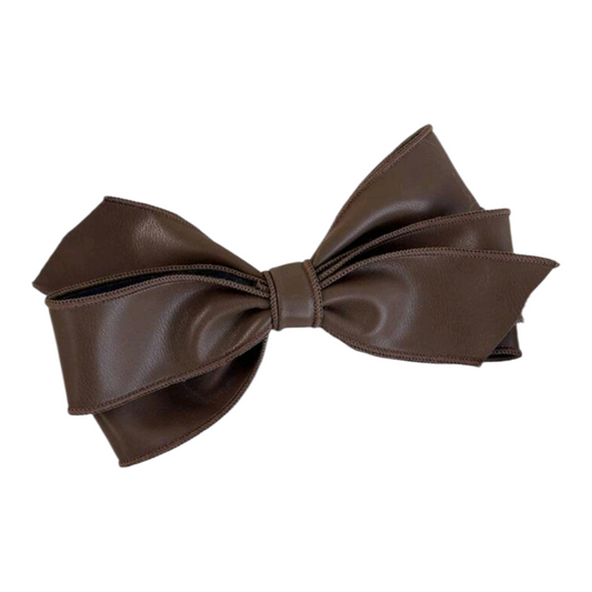 Leather Bow Hair Clip