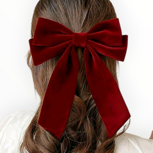 Lucy Burgundy Bow Hair Clip