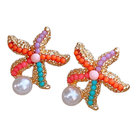 Colorful Starfish Earrings
