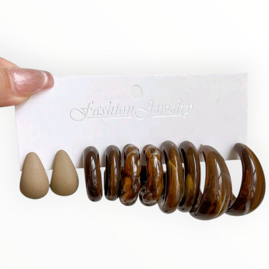Tia Brown Earrings Set