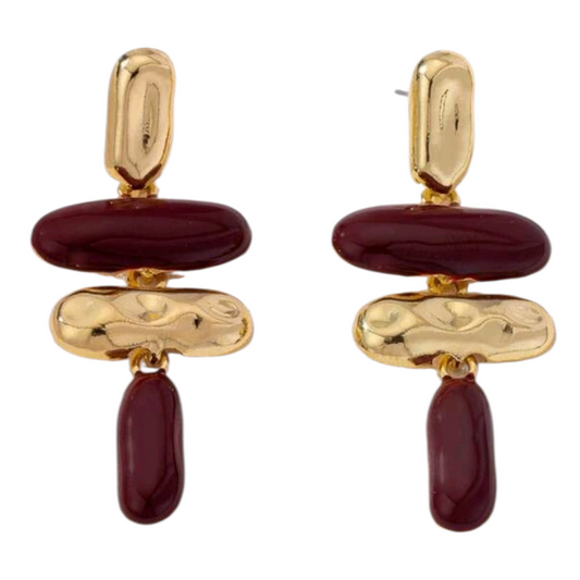 Kylie Burgundy Earrings