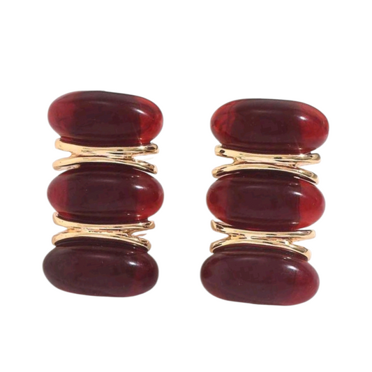 Pamela Burgundy Earrings