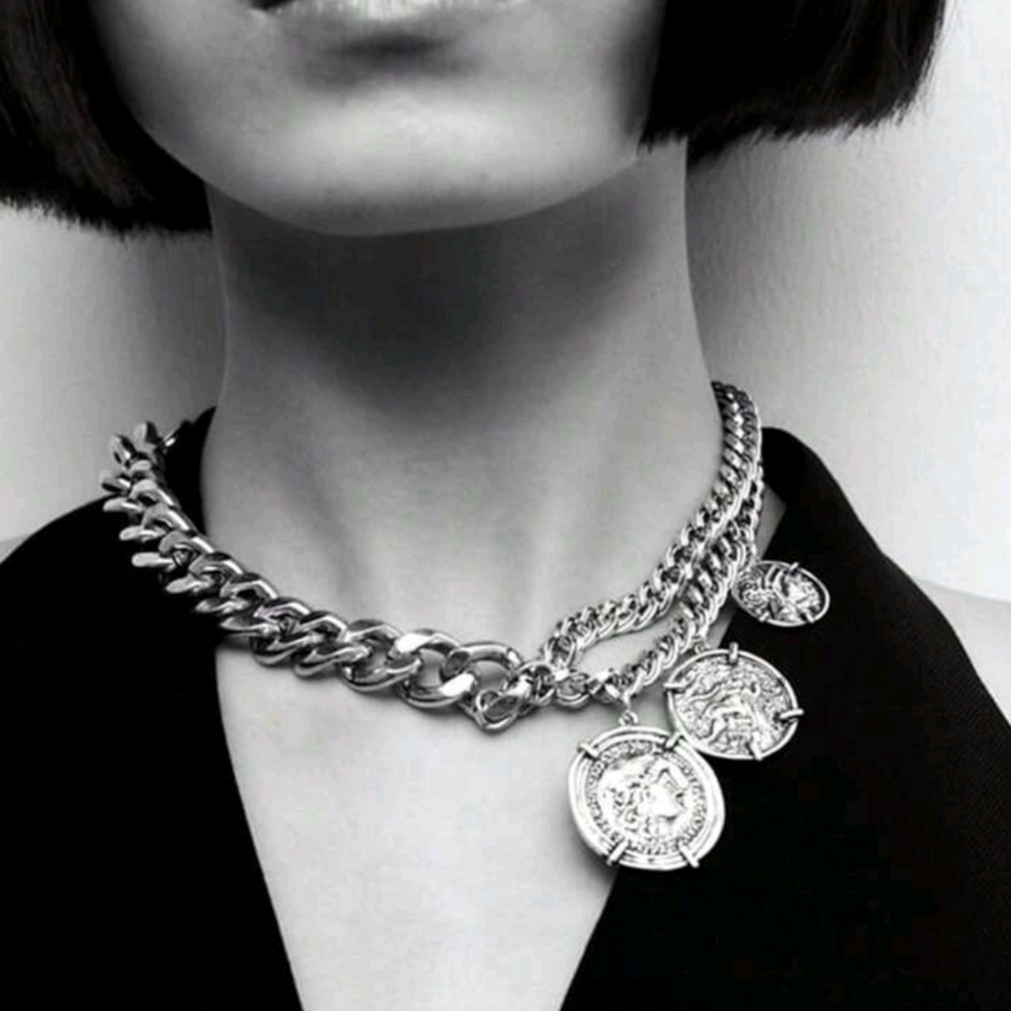 Antiquity Silver Coin Choker